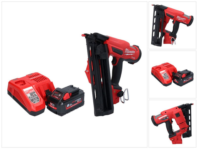 Milwaukee M18 FN16GA-801 Clavadora sin cable 18 V 32 - 64 mm sin escobillas + 1x batería 8.0 Ah + cargador