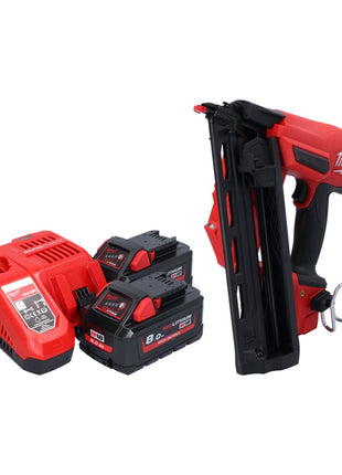 Milwaukee M18 FN16GA-802 Gwoździarka akumulatorowa 18 V 32 - 64 mm bezszczotkowa + 2x akumulator 8,0 Ah + ładowarka