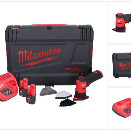Amoladora puntual de batería Milwaukee M12 FDSS-202X 12 V 88,8 x 63,5 mm sin escobillas + 2x batería 2,0 Ah + cargador + caja HD