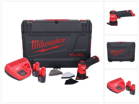 Milwaukee M12 FDSS-202X Akku Punktschleifer 12 V 88,8 x 63,5 mm Brushless + 2x Akku 2,0 Ah + Ladegerät + HD-Box