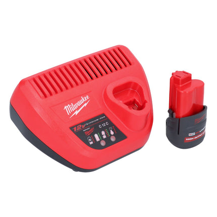 Amoladora puntual a batería Milwaukee M12 FDSS-251X 12 V 88,8 x 63,5 mm sin escobillas + 1x batería 2,5 Ah + cargador + caja HD