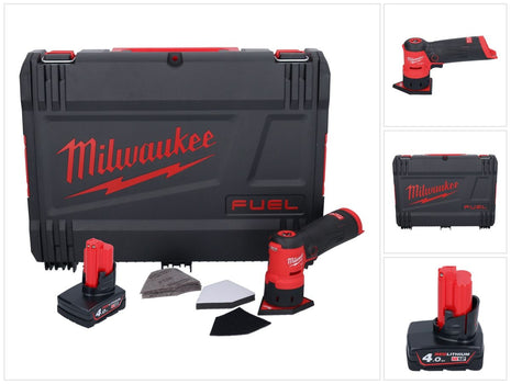 Amoladora puntual a batería Milwaukee M12 FDSS-401X 12 V 88,8 x 63,5 mm sin escobillas + 1x batería 4,0 Ah + caja HD - sin cargador