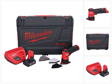 Amoladora puntual a batería Milwaukee M12 FDSS-401X 12 V 88,8 x 63,5 mm sin escobillas + 1x batería 4,0 Ah + cargador + caja HD