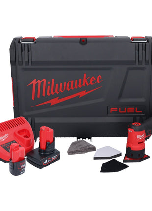 Milwaukee M12 FDSS-422X Akku Punktschleifer 12 V 88,8 x 63,5 mm ( 4933479681 ) Brushless + 1x Akku 2,0 Ah + 1x Akku 4,0 Ah + Ladegerät + HD-Box