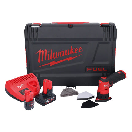 Amoladora puntual de batería Milwaukee M12 FDSS-422X 12 V 88,8 x 63,5 mm (4933479681) sin escobillas + 1x batería 2,0 Ah + 1x batería 4,0 Ah + cargador + caja HD