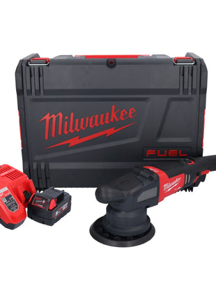 Pulidora excéntrica a batería Milwaukee M18 FROP21-501X 18 V 150 mm sin escobillas + 1x batería 5,0 Ah + cargador + caja HD