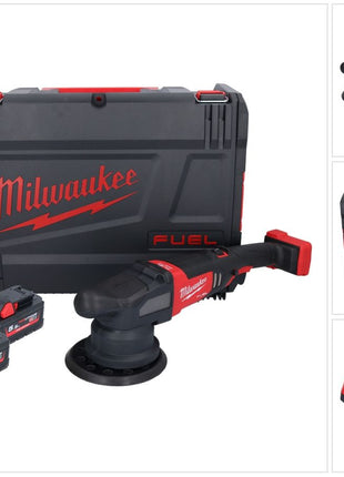 Polisseuse excentrique sur batterie Milwaukee M18 FROP21-552X 18 V 150 mm brushless + 2x batteries 5,5 Ah + chargeur + boîtier HD