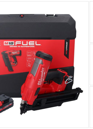 Cloueur à batterie Milwaukee M18 FFN21-301C 18 V 50 - 90 mm sans balais + 1x batterie 3,0 Ah + coffret - sans chargeur