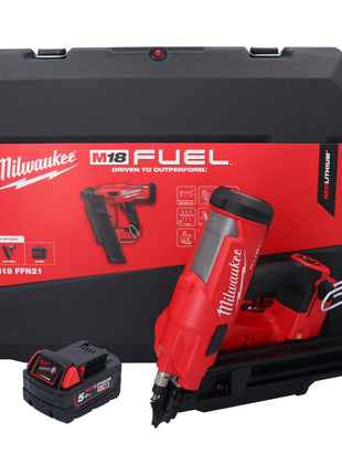 Milwaukee M18 FFN21-501C Akku Nagler 18 V 50 - 90 mm Brushless + 1x Akku 5,0 Ah + Koffer - ohne Ladegerät