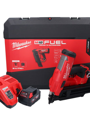 Milwaukee M18 FFN21-501C Akku Nagler 18 V 50 - 90 mm Brushless + 1x Akku 5,0 Ah + Ladegerät + Koffer