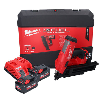 Milwaukee M18 FFN21-552C Akku Nagler 18 V 50 - 90 mm Brushless + 2x Akku 5,5 Ah + Ladegerät + Koffer