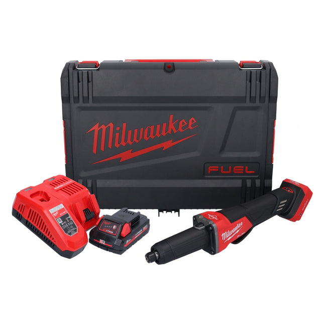 Amoladora recta a batería Milwaukee M18 FDGROVPDB-301X 18 V sin escobillas + 1x batería 3.0 Ah + cargador + caja HD