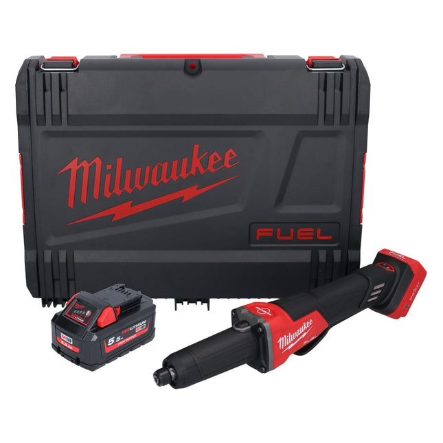 Amoladora recta a batería Milwaukee M18 FDGROVPDB-551X 18 V sin escobillas + 1x batería 5,5 Ah + caja HD - sin cargador