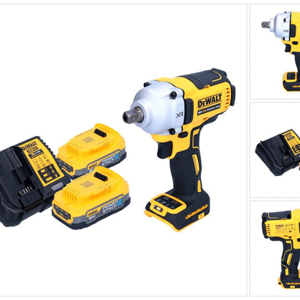 DeWalt DCF 892 E2 cordless impact wrench 18 V 812 Nm 1/2" brushless + 2x Powerstack battery 1.7 Ah + charger