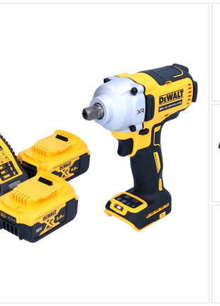 Avvitatore a impulsi a batteria DeWalt DCF 892 P2 18 V 812 Nm 1/2" brushless + 2x batteria ricaricabile 5,0 Ah + caricabatterie