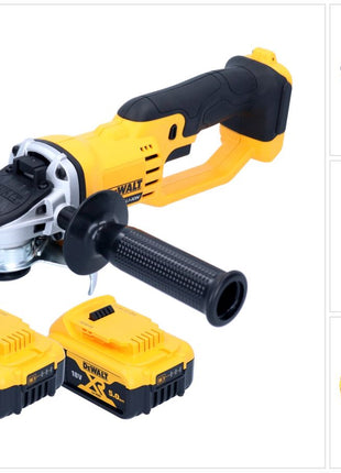 Akumulatorowa szlifierka kątowa DeWalt DCG 412 N 18 V 125 mm + 2x akumulator 5,0 Ah - bez ładowarki