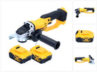 Amoladora angular a batería DeWalt DCG 412 N 18 V 125 mm + 2 baterías 5,0 Ah - sin cargador