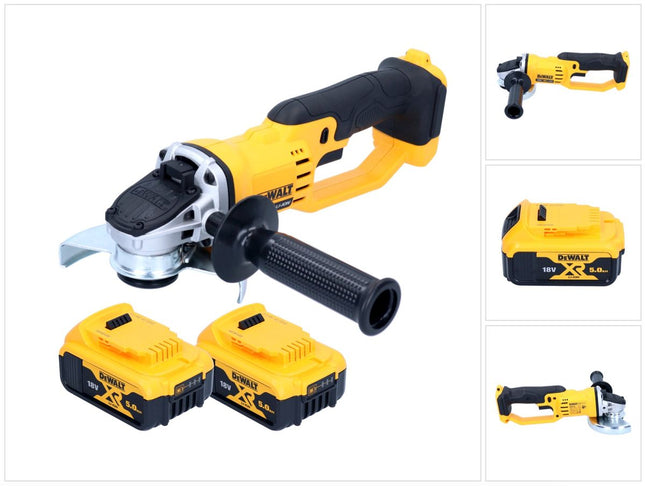 DeWalt DCG 412 N cordless angle grinder 18 V 125 mm + 2x rechargeable battery 5.0 Ah - without charger