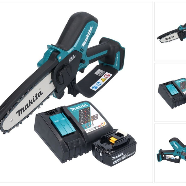 Makita DUC 150 RG01 Motosierra sin cable 18 V 15 cm sin escobillas + 1x batería 6,0 Ah + cargador