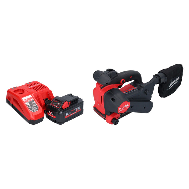 Milwaukee M18 FBTS75-801 cordless belt sander 18 V 75 x 457 mm brushless + 1x battery 8.0 Ah + charger