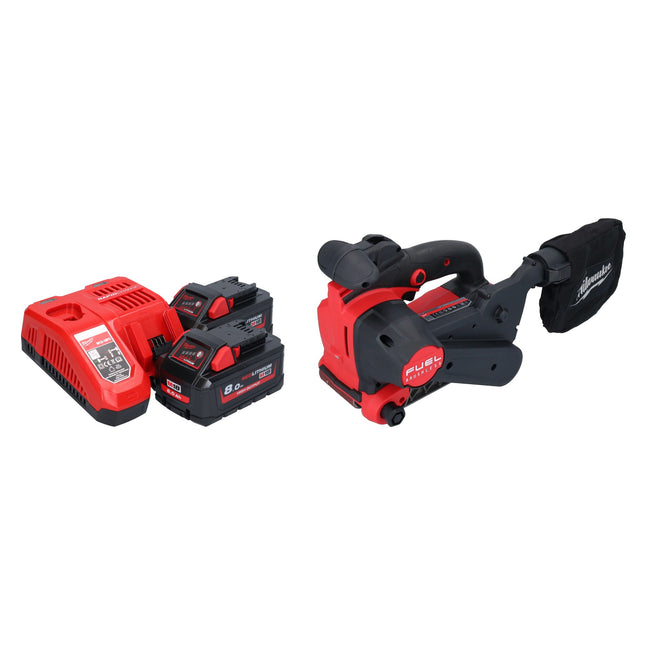 Lijadora de banda sin cable Milwaukee M18 FBTS75-802 18 V 75 x 457 mm sin escobillas + 2x batería 8,0 Ah + cargador