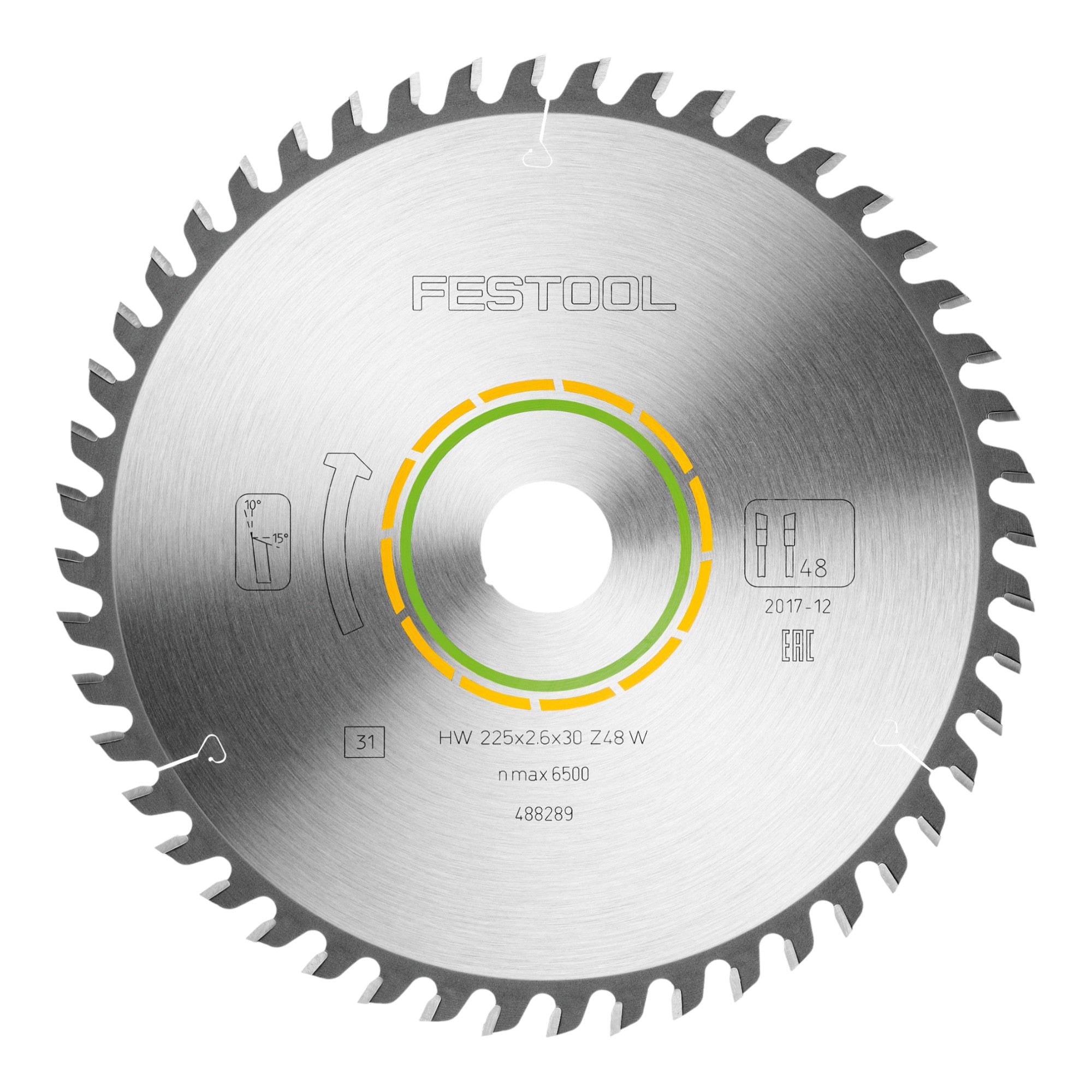 Festool HW 225x2 6x30 W48 Kreissaegeblatt WOOD FINE CUT 488289 225 x 2 6 x 30 mm 48 Zaehne fuer Tischlerplatten Sperrholz Multiplexplatten Acrylglas MDF 1 - toolbrothers