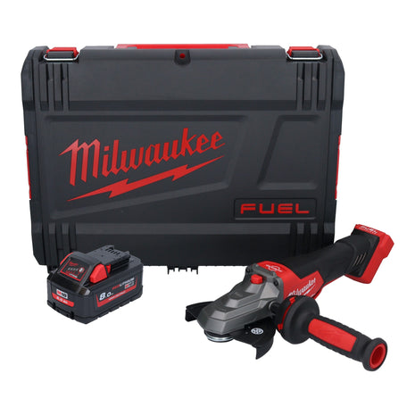 Meuleuse d'angle à tête plate sur batterie Milwaukee M18 FSAGF125XPDB-801X 18 V 125 mm sans balais + 1x batterie 8,0 Ah + boîtier HD - sans chargeur