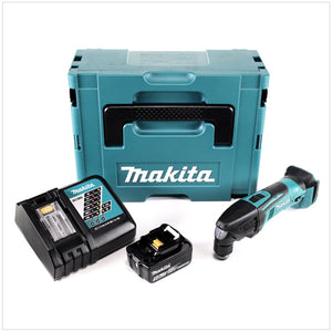 Makita DTM 50 RT1J 18V Li-Ion Akku Multifunktionswerkzeug im Makpac + 1x BL 1850 B 5,0 Ah Akku + 1x DC18RC Ladegerät