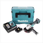 Makita DGA 455 RY1J Akku Winkelschleifer 18 V 115mm Brushless + 1x Akku 1,5Ah + Ladegerät + Makpac - Toolbrothers