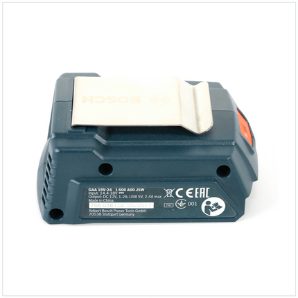 Bosch USB Power Set 18 V mit GAA Professional USB Adapter für 14,4 V / 18 V Akkus + 1x GBA 18V 3,0 Ah Li-Ion Einschub Akku - Toolbrothers