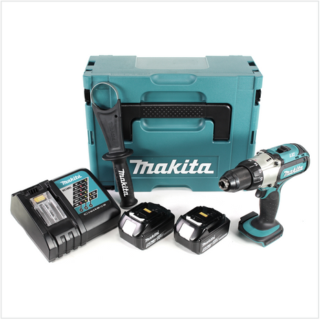 Makita DDF 451 RTJ Akku Bohrschrauber 18V 80Nm + 2x Akkus 5,0Ah + Ladegerät im Makpac - Toolbrothers