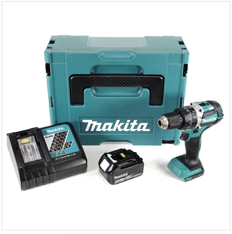 Makita DHP 484 RM1J 18V Brushless Li-Ion Akku Schlagbohrschrauber im Makpac inkl. 1x BL 1840 B 4,0 Ah Akku und DC18RC Ladegerät - Toolbrothers