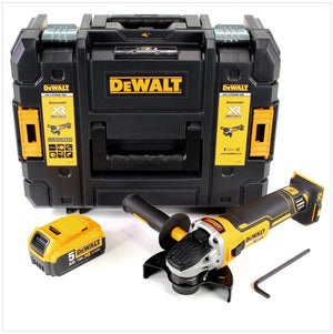 DeWalt DCG 405 NT Akku Winkelschleifer 18V 125mm Brushless + 1x Akku 5,0Ah + TSTAK - ohne Ladegerät