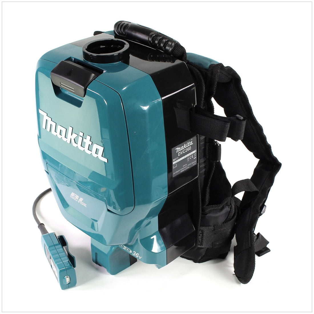 Makita DVC 260 36V Aspirateur sans fil dorsal (2x 18V) Brushless - sans Batterie, ni Chargeur