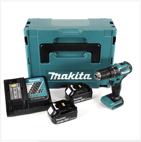 Makita DHP 483 RTJ cordless impact drill 18V 40Nm in Makpac + 2x 5.0 Ah battery + charger