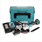 Makita DGA 504 RT1J cordless angle grinder 18V 125mm brushless + 1x rechargeable battery 5.0Ah + charger + Makpac