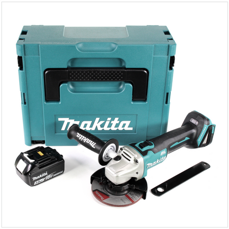 Makita DGA 504 F1J 18 V 125 mm brushless Meuleuse sans fil  Makita + Coffret MAKPAC + 1x Batterie BL 1830 - sans Chargeur