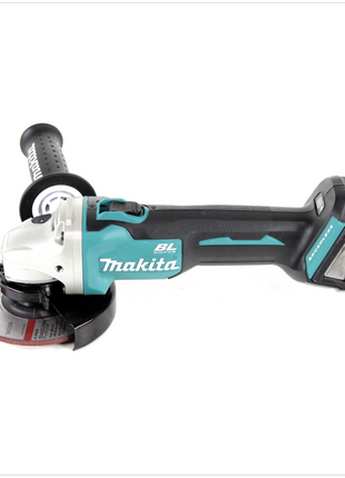 Amoladora angular a batería Makita DGA 504 F1J 18V 125mm sin escobillas + 1x batería 3.0Ah + Makpac - sin cargador