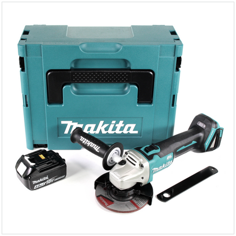 Makita DGA 504 M1J 18 V Meuleuse sans fil Ø 125 mm brushless + Coffret de transport MAKPAC + 1x Batterie BL 1840 4,0 Ah - sans Chargeur