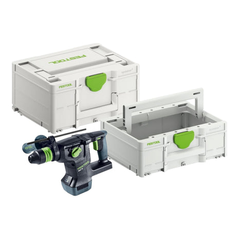 Martillo combinado a batería Festool KHC 18 EB-Basic 18 V 2,6 J SDS-Plus sin escobillas (577447) + Systainer + Systainer ToolBox SYS3 TB M 137