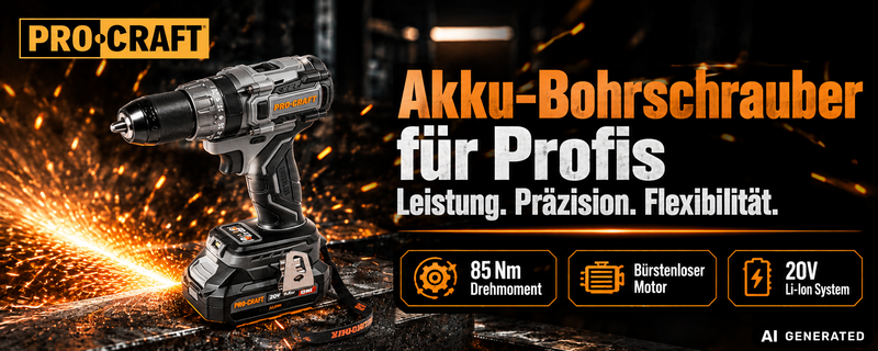 Procraft CD20Abb Perceuse-visseuse sans fil 20 V 85 Nm + 1x batterie 4,0 Ah - sans chargeur