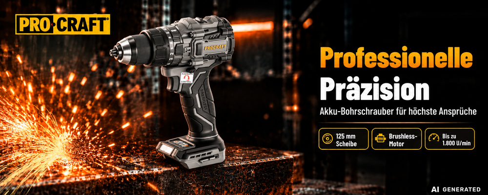 ProCraft Industrial CD20C-BB Akku Schlagbohrschrauber 20 V 120 Nm Brushless Solo - ohne Akku, ohne Ladegerät